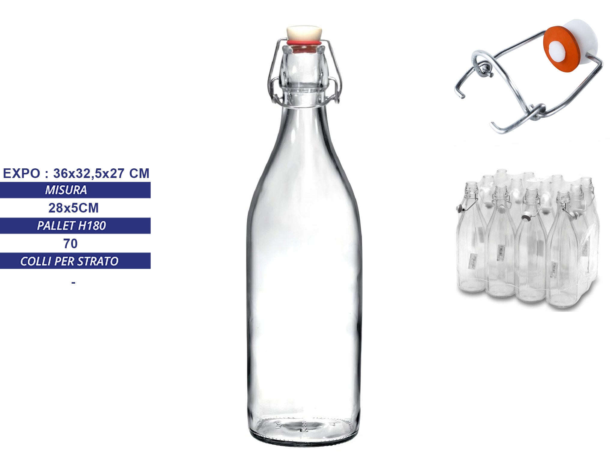 bottiglia di vetro da 1 LT