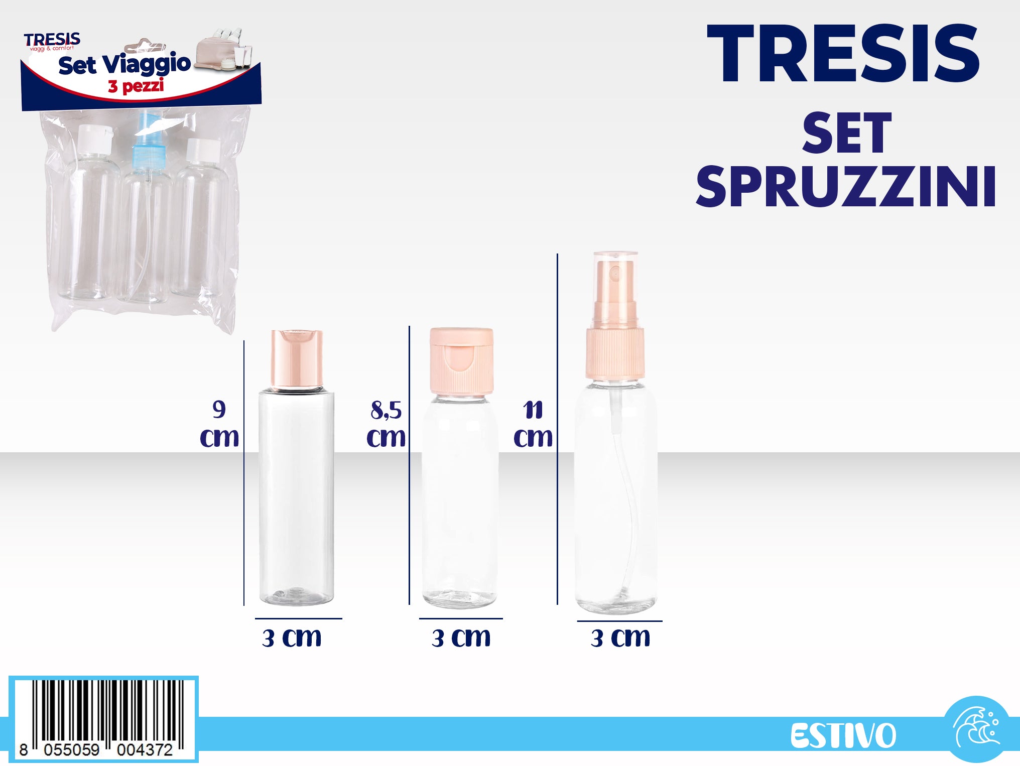 3PZ BOTTIGLIE VIAGGIO TF291