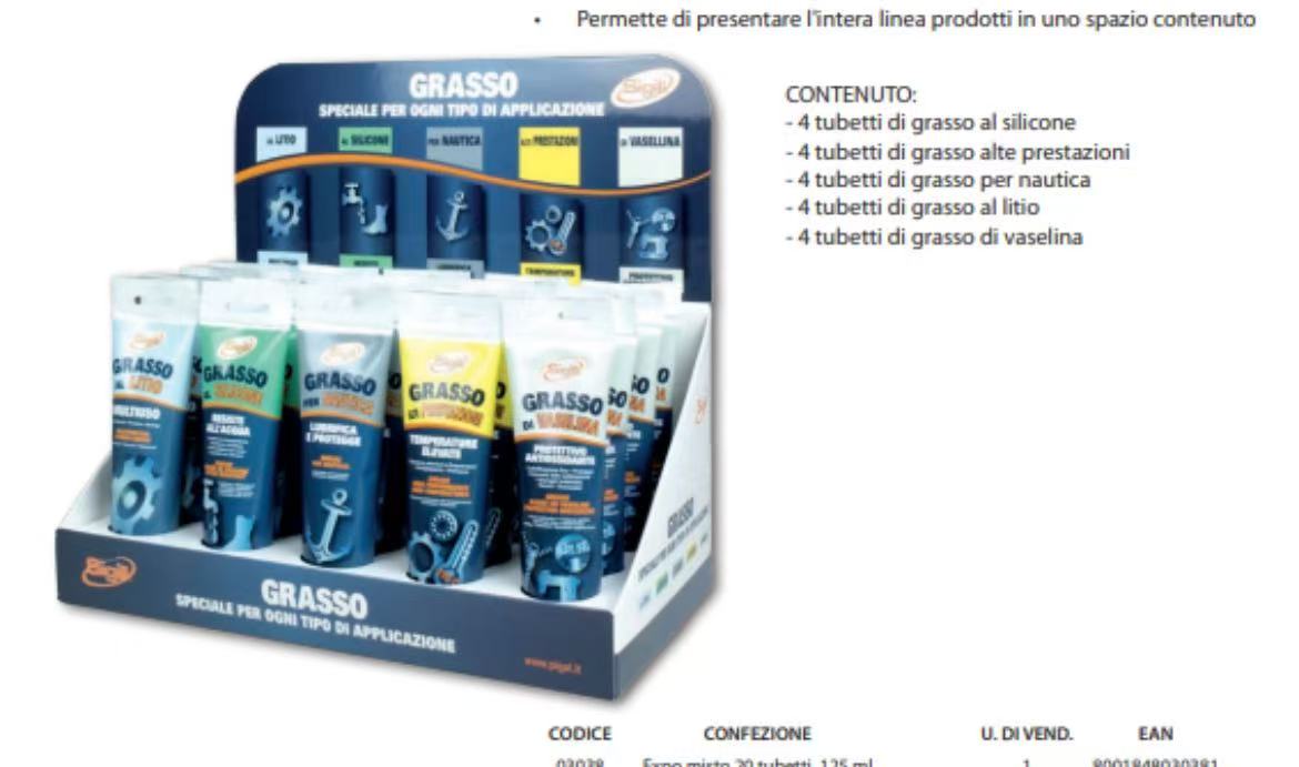 GRASSI *ESPOSITORE MISTO* 20 TUBETTI 125 ML ASSORTITI