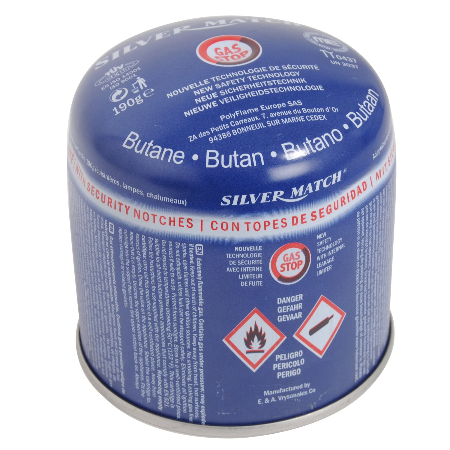 Silver Match - Cartuccia di gas da 190g per campeggio e emergenze