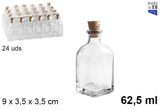 BOTTIGLIA DI VETRO CON TAPPO IN SUGHERO 62.5 ML