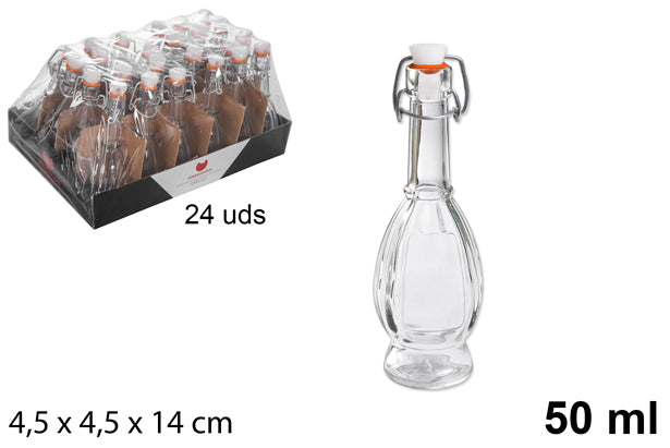 Bottiglia in vetro con tappo meccannico 50 ml