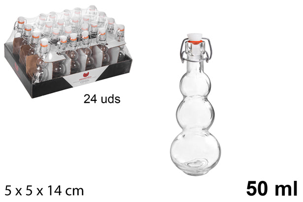 Bottiglia in vetro con tappo meccannico 50 ml