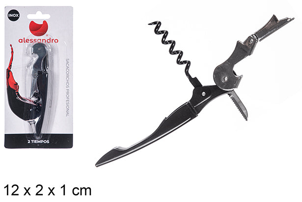 Cavatappi professionale in acciaio inox a 2 tempi