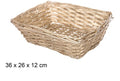 Cestino Natale vimini rettangolare oro 36x26 cm