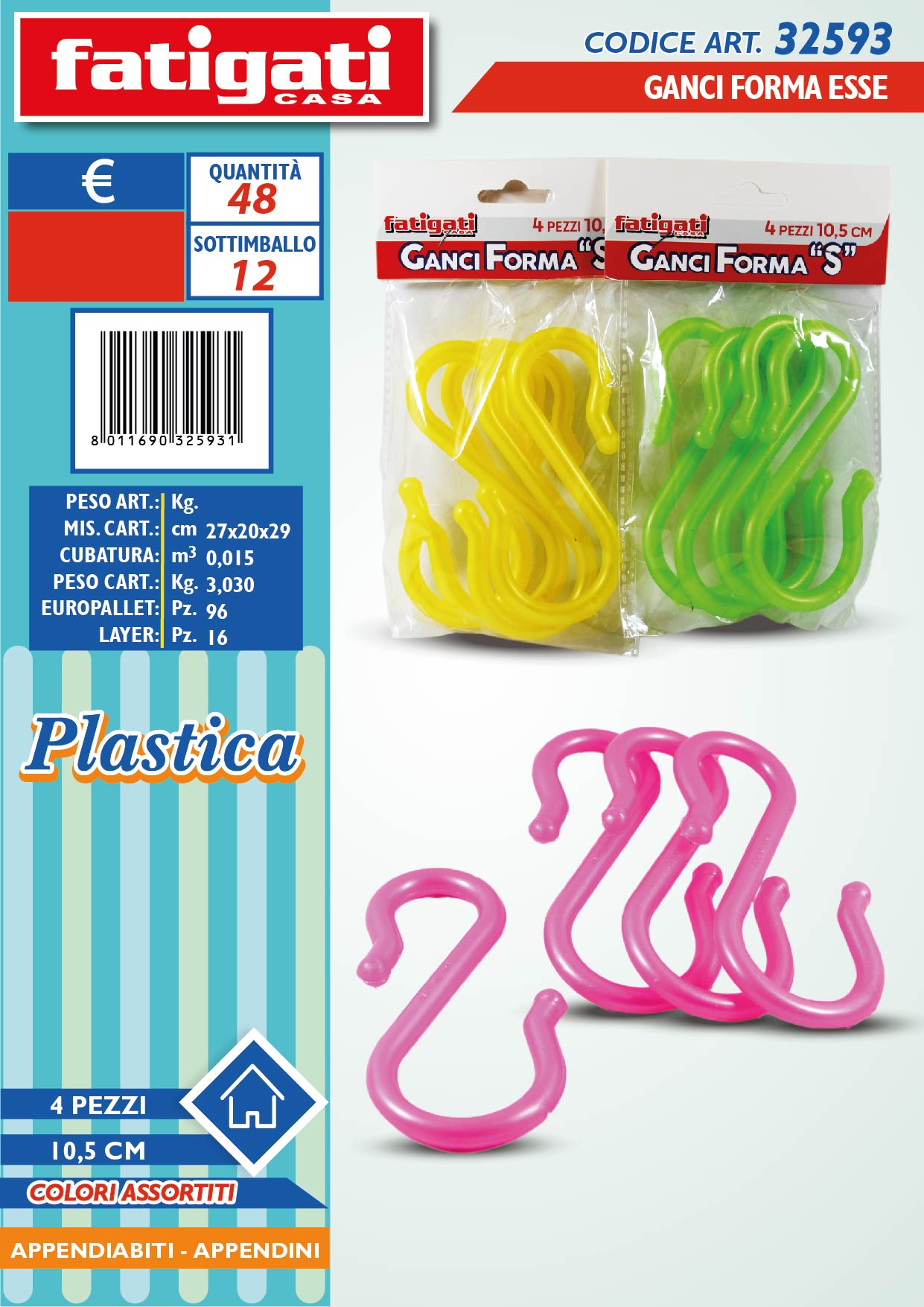 GANCI PLASTICA FORMA S 4PZ