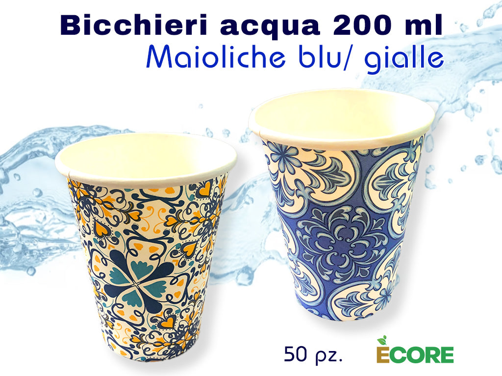 bicchiere acqua carta 200ml on