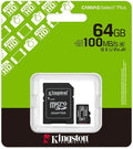 Kingston Canvas Select Plus Scheda di memoria microSD 64GB microSDXC Gen3 100MB/s A1 Adattatore SD incluso - SDCS3/64GB