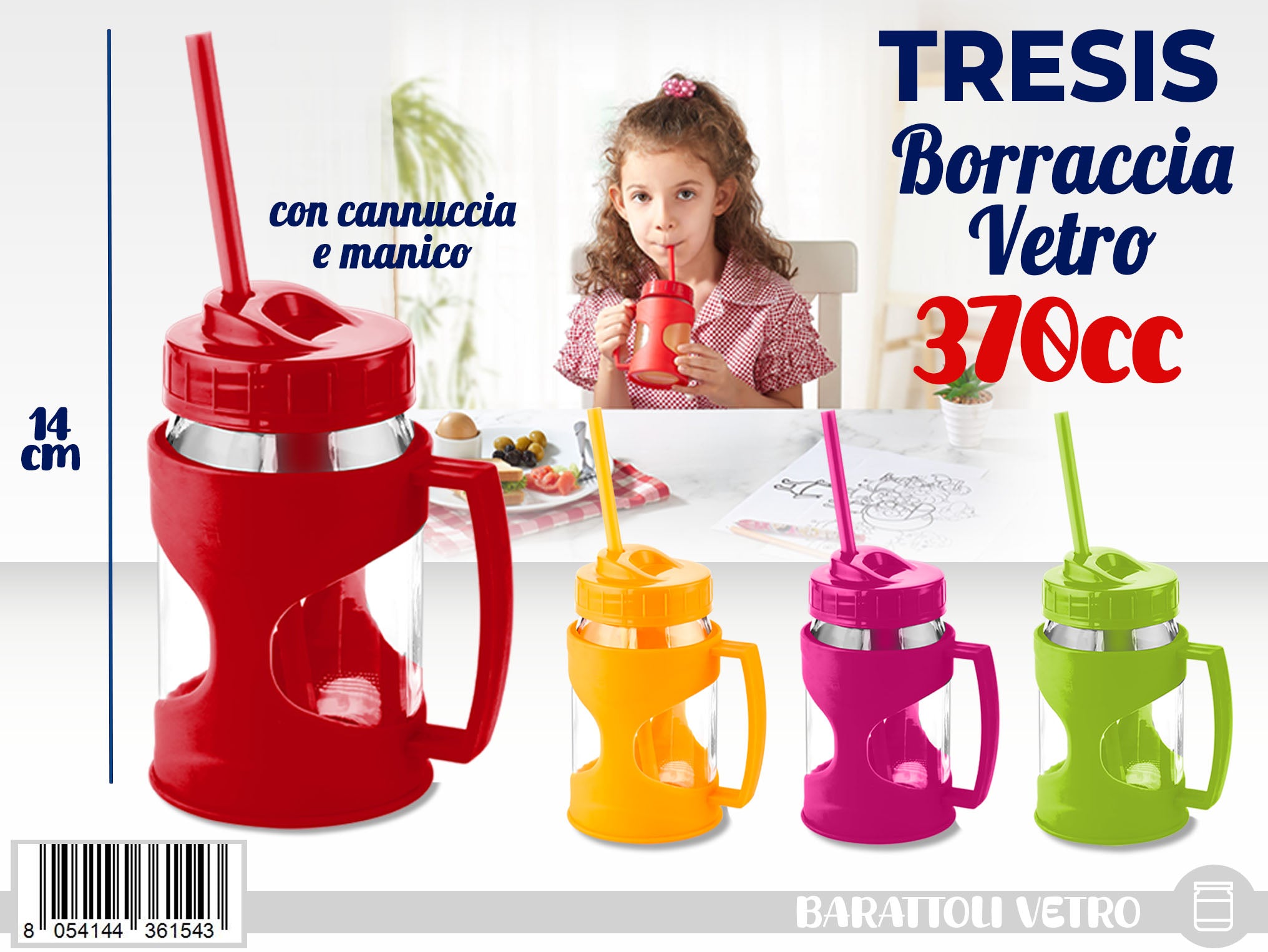 BORRACCIA VETRO CON CANNUCCIA 370CC