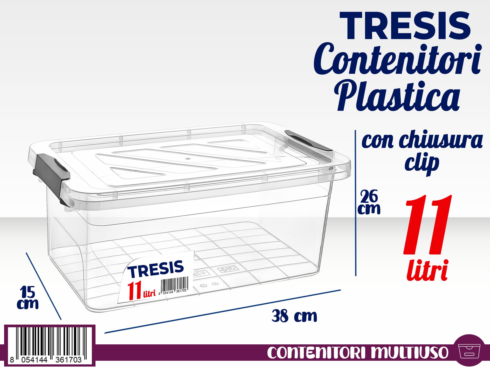 CONT. PLASTICA CON CHIUSURA 11L