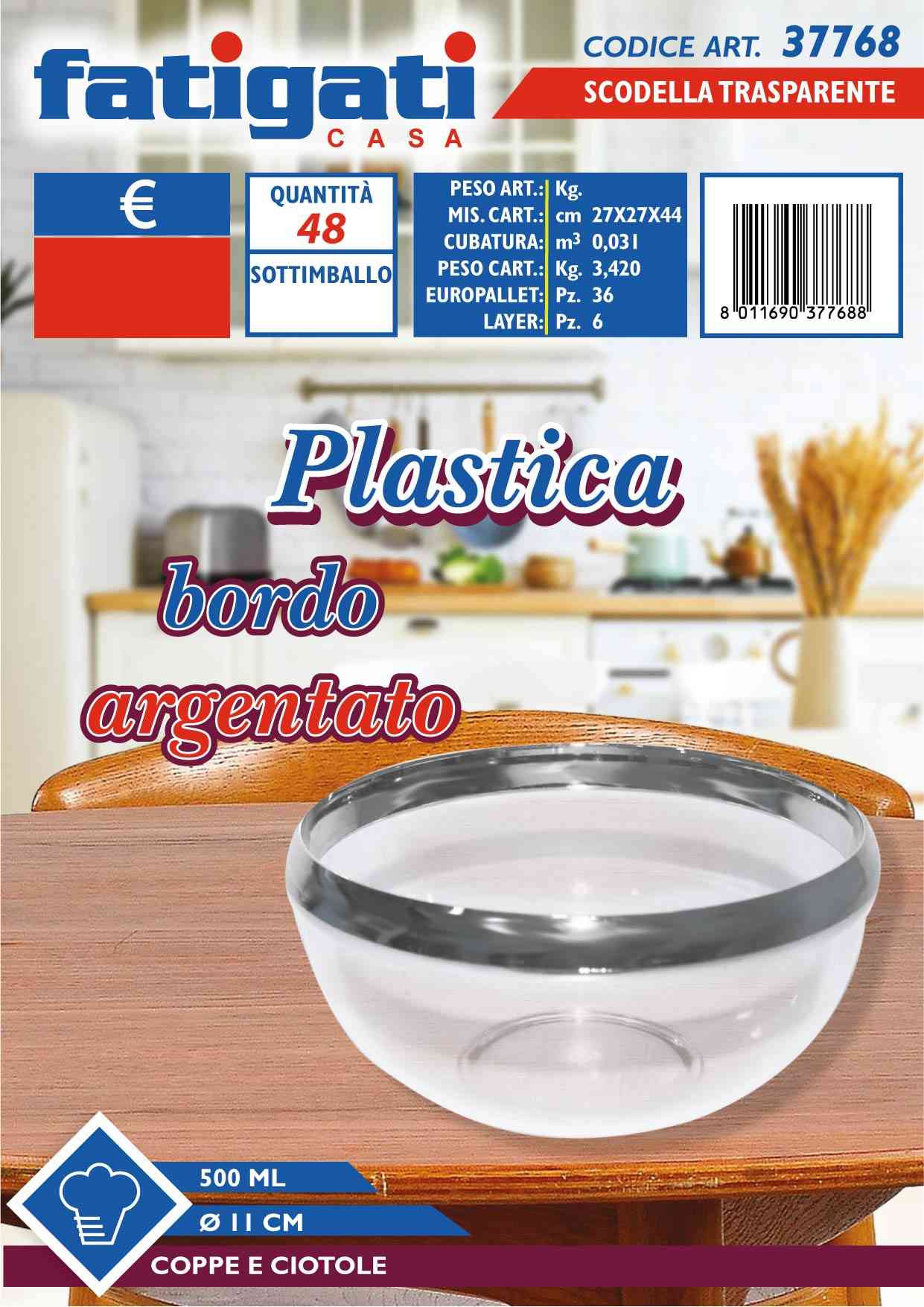 SCODELLA IN PS.TRASP.500ML.D:11CM.