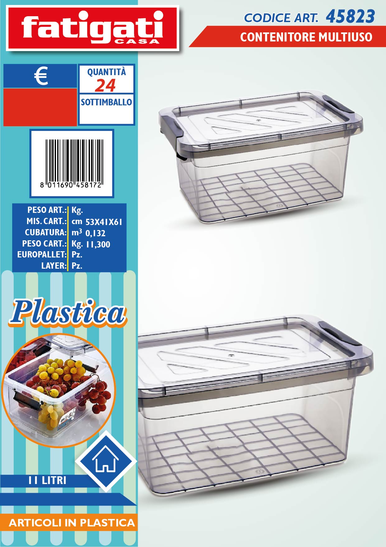 CONTENITORE MULTIUSO C/COPERCHIO PP