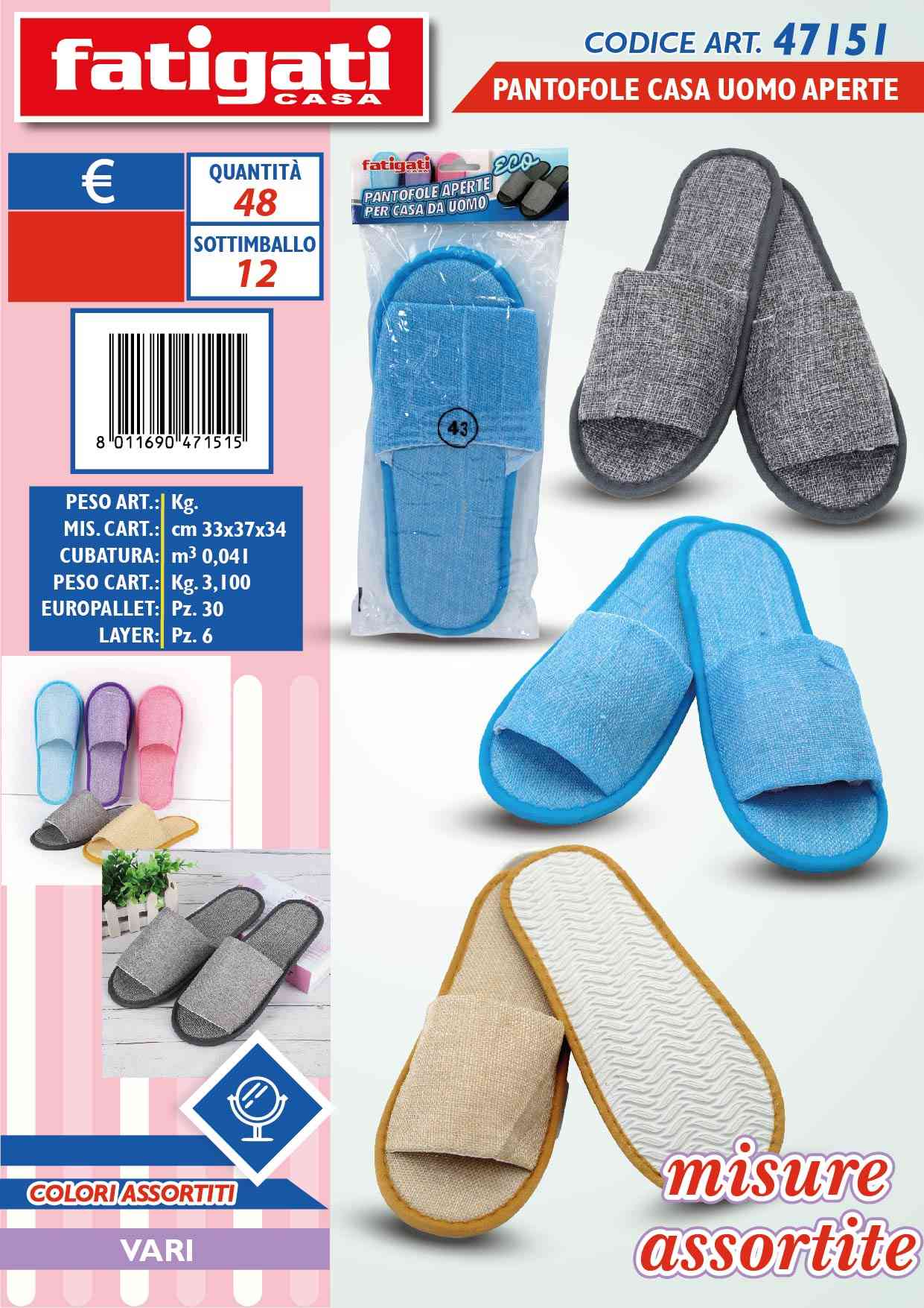 PANTOFOLE CASA UOMO APERTE ECO