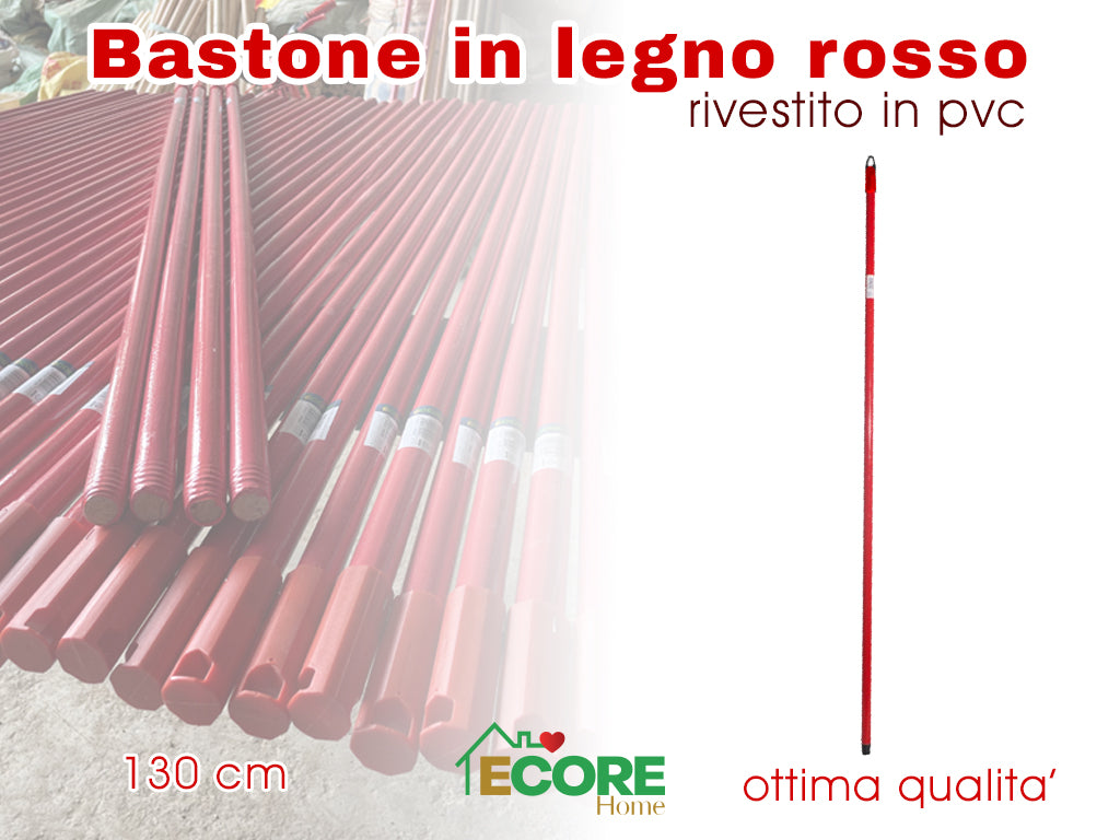 BASTONE LEGNO 130CM ROSSO