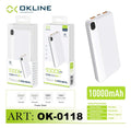 ART.OK-0118 OKLINE WHITE DISPLAY LED POWER BANK 10000mAH CON USCITA PD 22.5W PB32