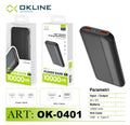 ART.OK-0401 OKLINE CON USCITA 2 USB A POWER BANK 10000mAH NERO