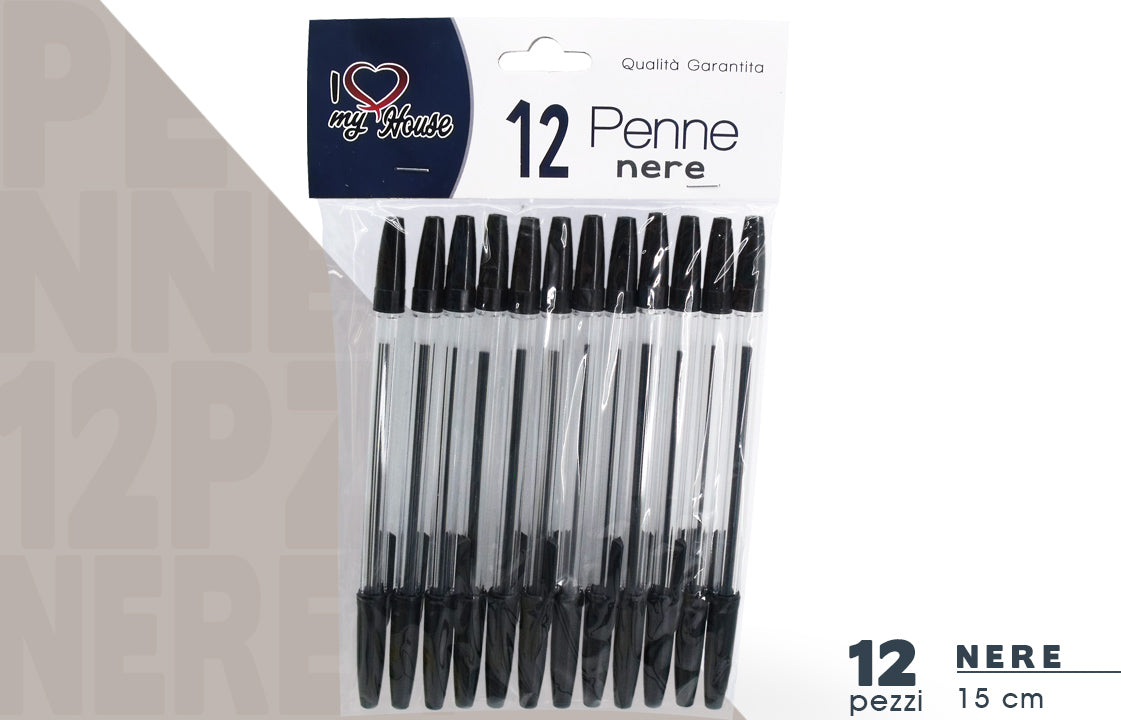 PENNE 12 PEZZI NERE PB