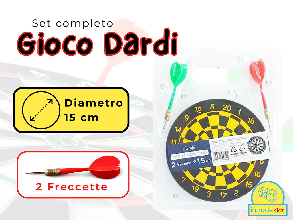 GIOCO DARDI 15cm 2 FRECCETTE