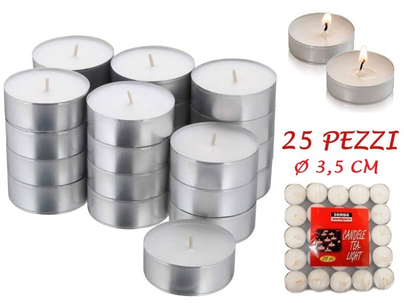 CANDELE FW011-25 TEA-LIGHT 25 PEZZI